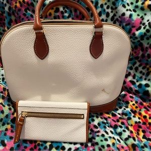 Dooney and Bourke Zip Zip satchel with wallet. All are pebble grain.